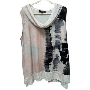 Red Coral Abstract Artistic Sleeveless Top XXL